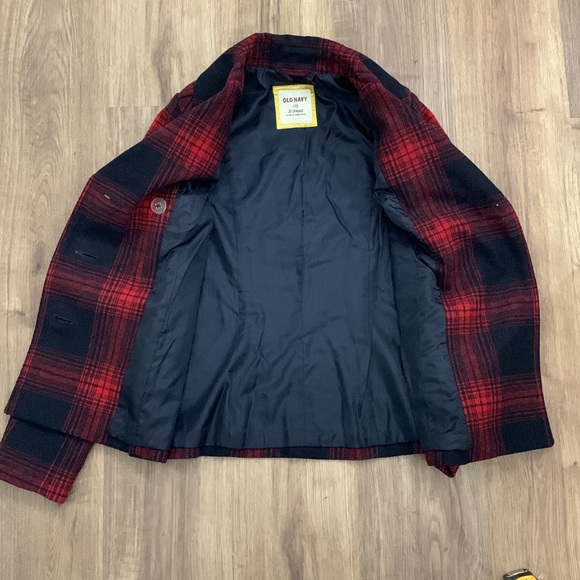 Old Navy Plaid Peacoat. Size XS - Picture 3 of 6